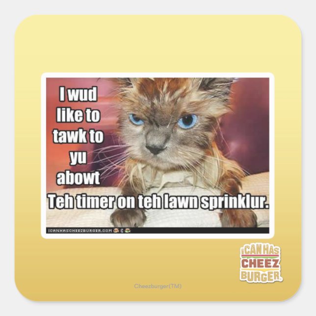 Sticker Carré Timer d'arrosage de pelouse (Devant)