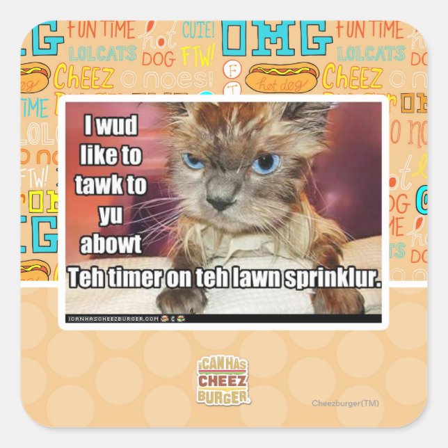 Sticker Carré Timer d'arrosage de pelouse (Devant)