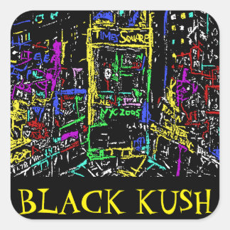 STICKER CARRÉ TIMES SQUARE BLACK KUSH