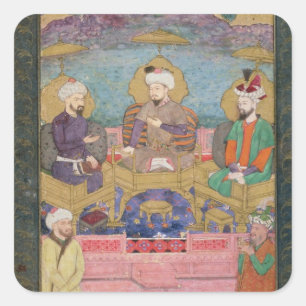 Sticker Carré Timur (1336-1405), Babur (1483-1530, r.1526-30)