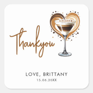 Sticker Carré Tini One Espresso Martini Baby Shower