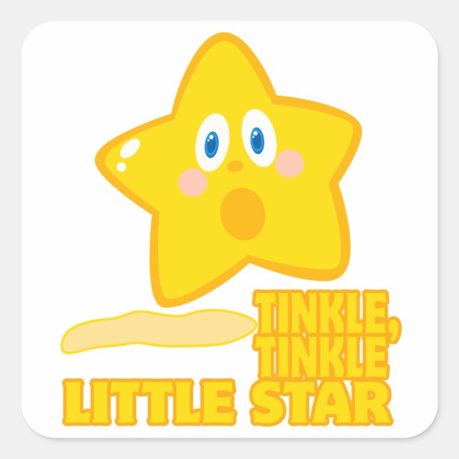 Sticker Carré tinkle drôle petite étoile (Devant)