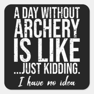 Sticker Carré Tir à l'arc drôle idée cadeau sport