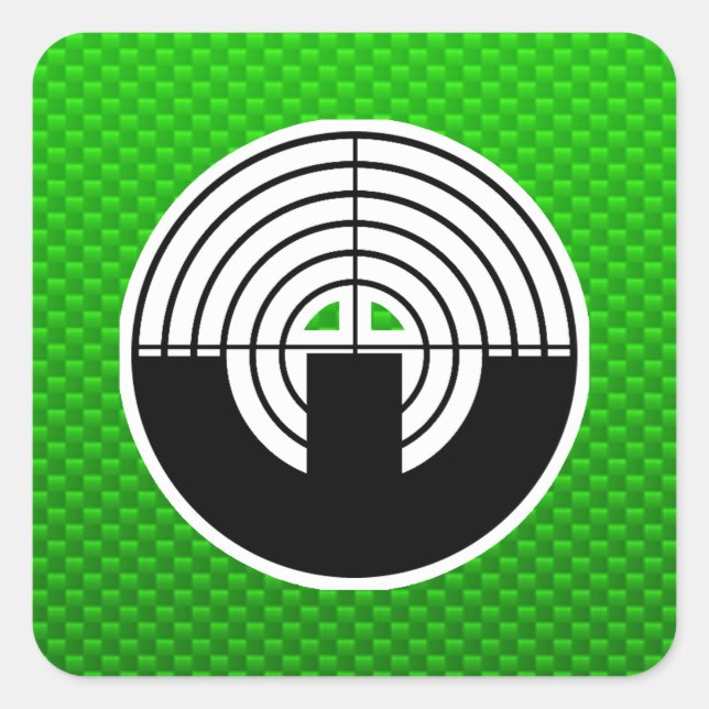 Sticker Carré Tir Sport Vert (Devant)