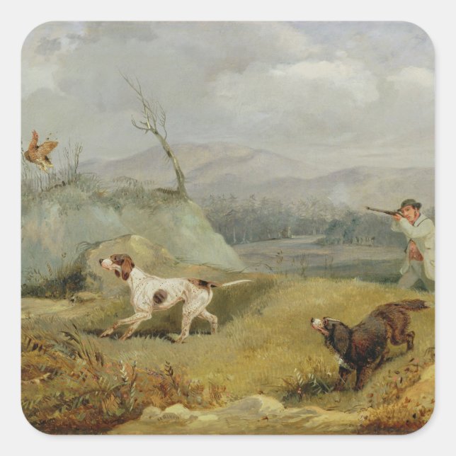 Sticker Carré Tir sur le groupe (huile sur toile) (Devant)