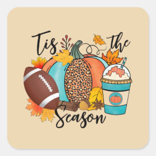 Sticker Carré 'Tis The Season - Automne, Football & Épices Citro