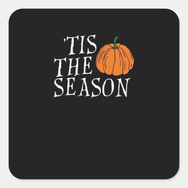 Sticker Carré Tis The Season Cute Halloween Pumpkin (Devant)