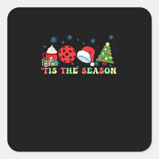 Sticker Carré Tis The Season For Pickleball Iii Modern Aesthetic (Devant)