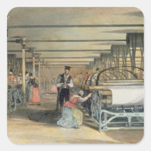 Sticker Carré tissage de métier, 1834