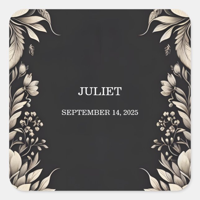 Sticker Carré Tissu Velours Dentelle Lin Papier Enterrement de V (Devant)