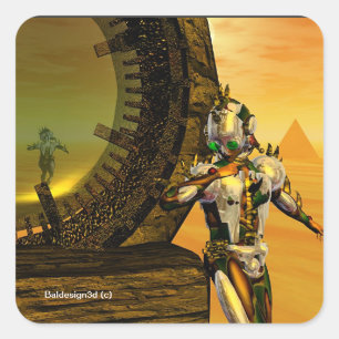 STICKER CARRÉ TITAN DANS LE DÉSERT D'HYPERION