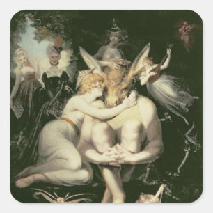 Sticker Carré Titania Awakes, entouré d'un intendant