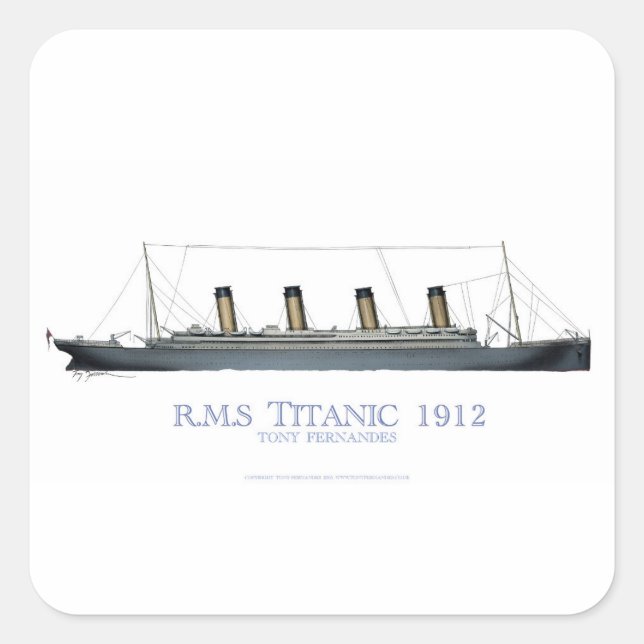 Sticker Carré Titanic 1912 (Devant)