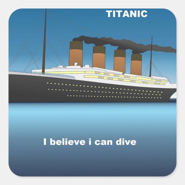 Sticker Carré titanic dive (Devant)