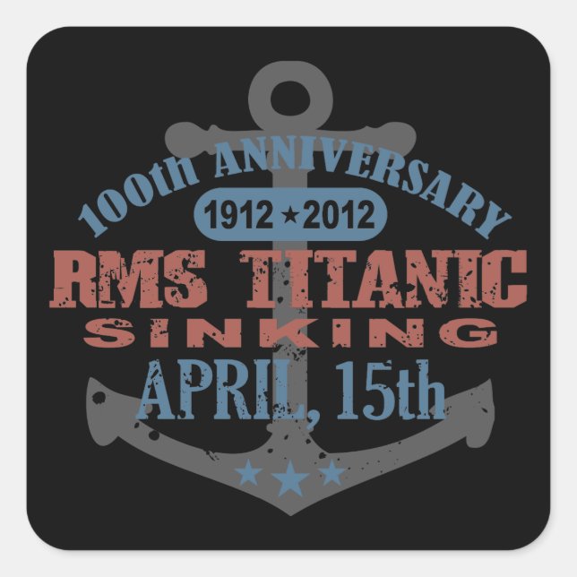 Sticker Carré Titanic Sinking 100 ans Anniversaire (Devant)