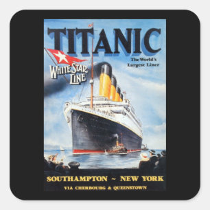 Sticker Carré Titanic White Star Line - Le plus grand Liner du m