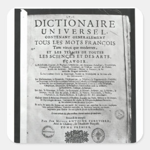 Sticker Carré Titlepage   "Dictionnaire Universel" par