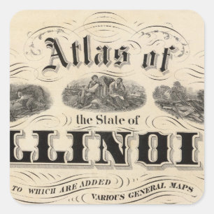 Sticker Carré Titre Page Atlas de l'Etat de l'Illinois