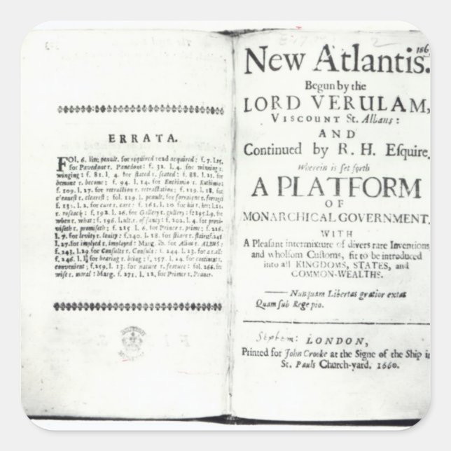 Sticker Carré Titres de Francis Bacon (Devant)