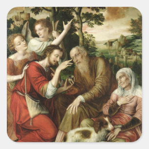 Sticker Carré Tobias Curing the Father's Blinness of Son Père, 1