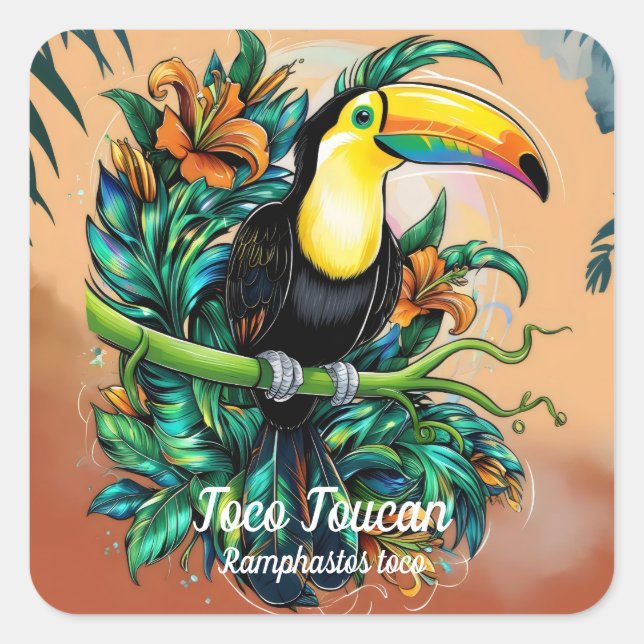 Sticker Carré Toco Toucan (Devant)