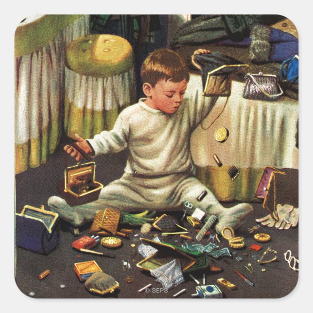 Sticker Carré Toddler vide les sacs (Devant)