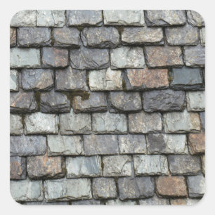 Sticker Carré Toit couvert avec plaques d'ardoise