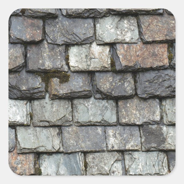 Sticker Carré Toit couvert avec plaques d'ardoise (Devant)