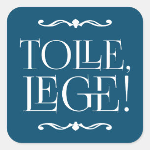 Sticker Carré Tolle, Lege ! Prenez et lisez Citation d'Écritures