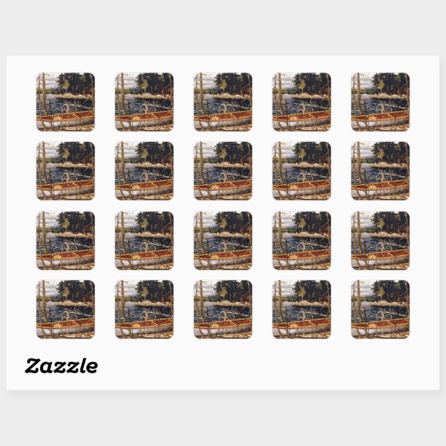 Sticker Carré Tom Thomson - Le Canot (Feuille)