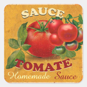 STICKER CARRÉ TOMATOES CHATOUILLERS CANNINGS SAUCE TOMATO