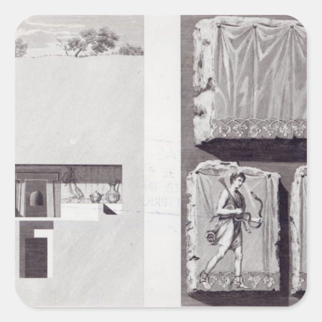 Sticker Carré Tombeaux étrusques, c. 1780 (Devant)