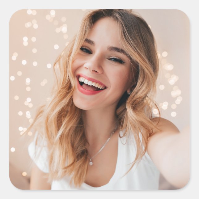 Sticker Carré Ton visage pour un anniversaire (Devant)