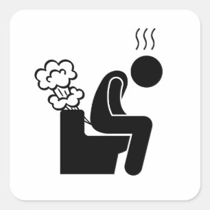 Sticker Carré Tonnerre de trône sur l'Humour des toilettes