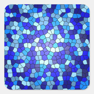 Sticker Carré Tons de verre de couleur bleue par Shirley Taylor