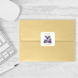 Sticker Carré Tons de violet : Un Bassin d'Anniversaire Bleu-Vio