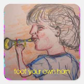 Sticker Carré toot your own horn