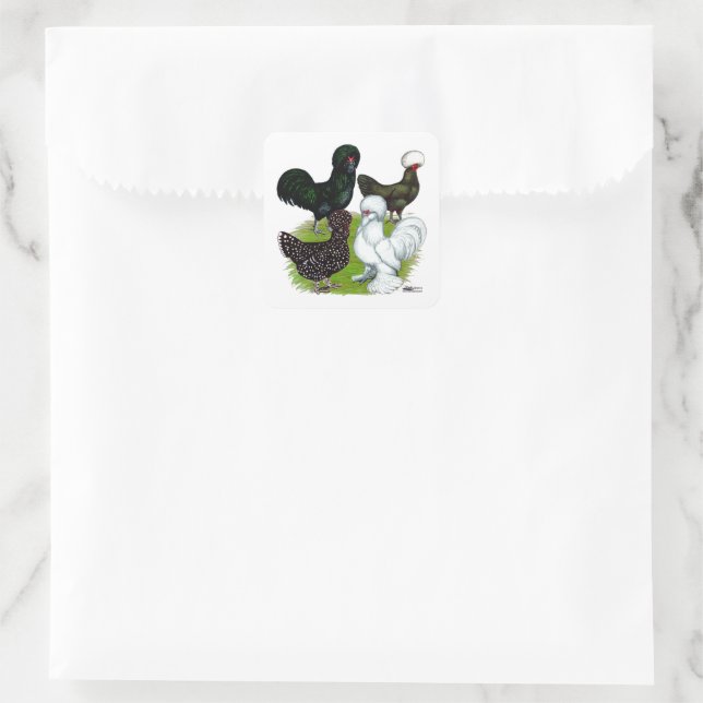 Sticker Carré Top Hat Chicken (Sac)