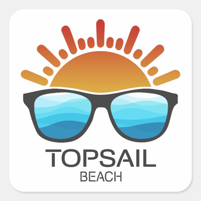 Sticker Carré Topsail Beach North Carolina Lunettes de soleil (Devant)
