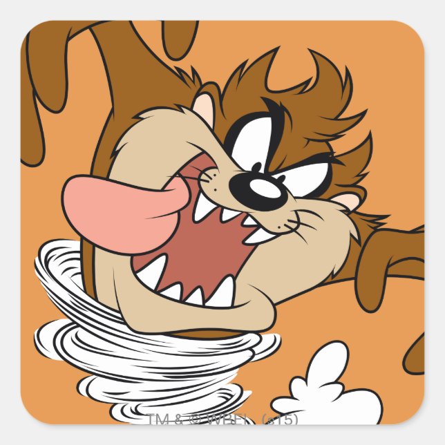 Sticker Carré Tornade à bulles TAZ™ (Devant)