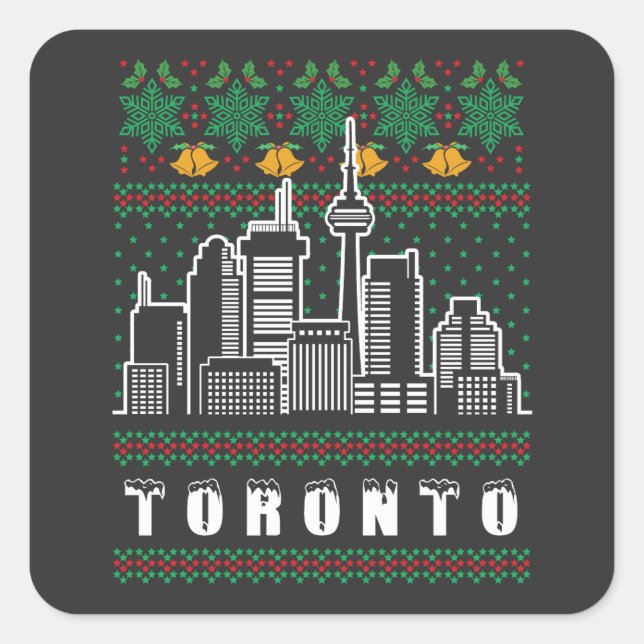 Sticker Carré Toronto Canada Vigilant Noël (Devant)