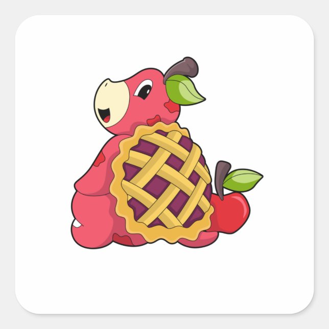 Sticker Carré Tortue avec coquille (Devant)