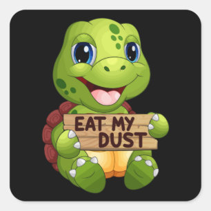 Sticker Carré Tortue de mer Vie marine Tortue de mer Idée cadeau