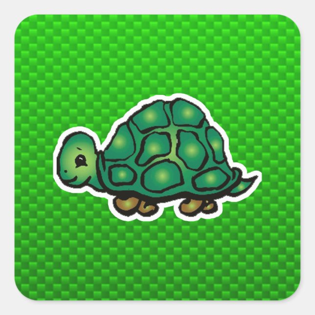 Sticker Carré Tortue verte (Devant)