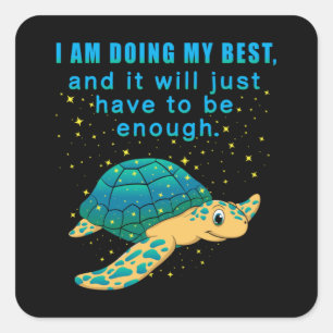 Sticker Carré Tortue Vie marine Oiseau Idée cadeau