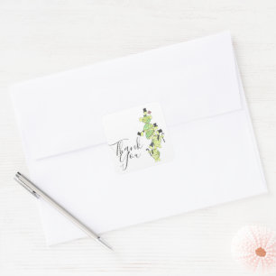 Sticker Carré Tortues en chapeaux supérieurs Merci