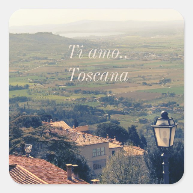 Sticker Carré Toscane. Italie. Cortona. (Devant)