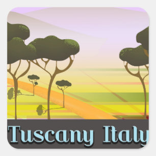 Sticker Carré Toscane Italie voyage paysage.