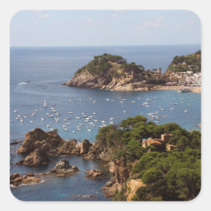 Sticker Carré TOSSA DE MAR. Ville située dans la Costa Brava.