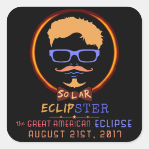 Sticker Carré Total des éclipses solaires 21 août 2017 Funny Hip